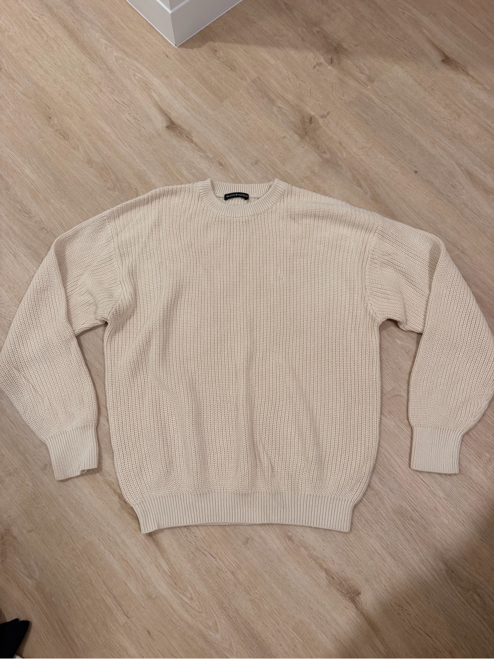 Women’s Cream Knit Crewneck Sweater